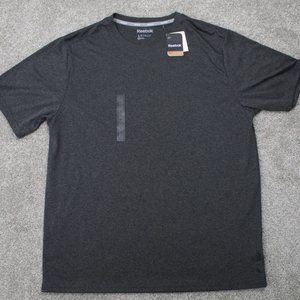 Reebok Vector Tee Shirt NWT Mens Large Gray Polyester S/S Pullover Crewneck